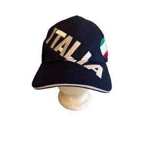 Italia Baseball Cap With Italian Flag Patch Adjustable